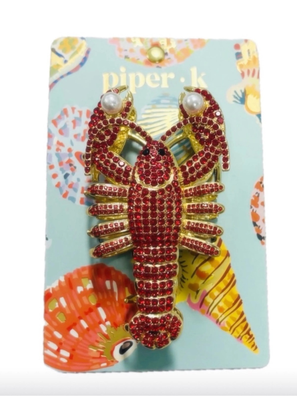 🦞Piper k Red Lobster Embellished Hair Clip